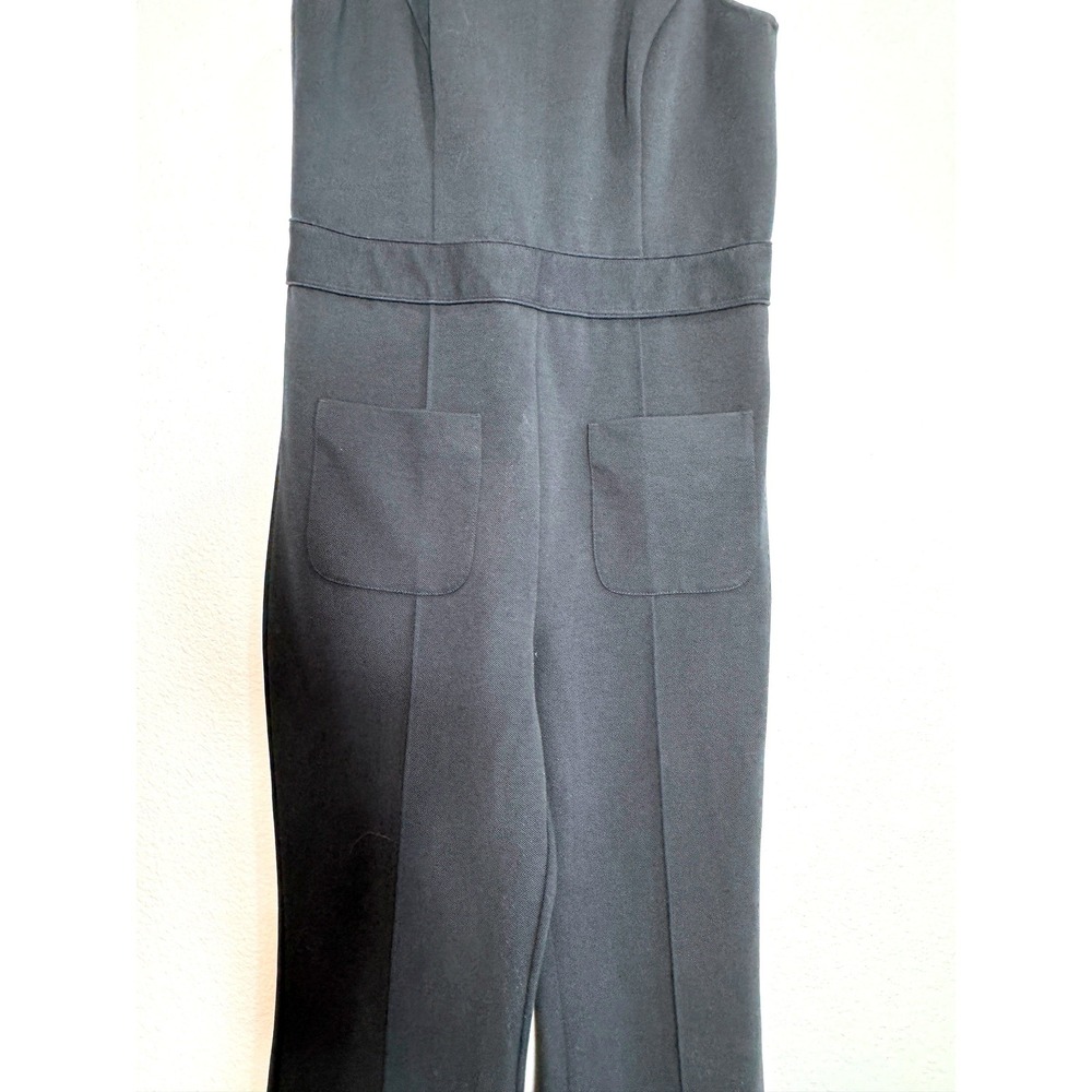 MAEVE Magdalena Jumpsuit MED Black Sleeveless Ponte Pockets Office Careerwear - Picture 4 of 9